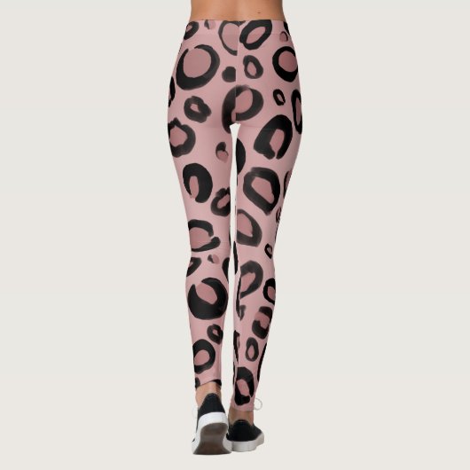 Roze en zwarte schildpadden leggings (Achterkant)