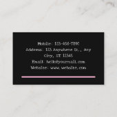 Roze en zwarte schoonheid visitekaartje (Achterkant)