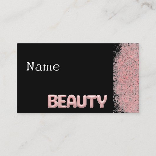 Roze en zwarte schoonheid visitekaartje (Voorkant)