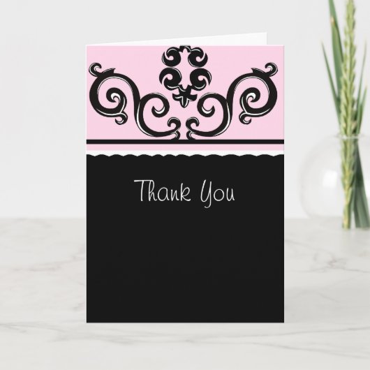 Roze en zwarte scroll bedankt (Voorkant)