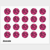 Roze en zwarte  Scrolls Wedding Sticker (Vel)