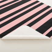 Roze en zwarte Sherpa Blanket Deken (3/4)