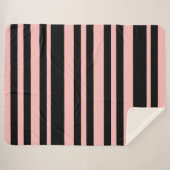 Roze en zwarte Sherpa Blanket Deken (Voorkant (horizontaal))