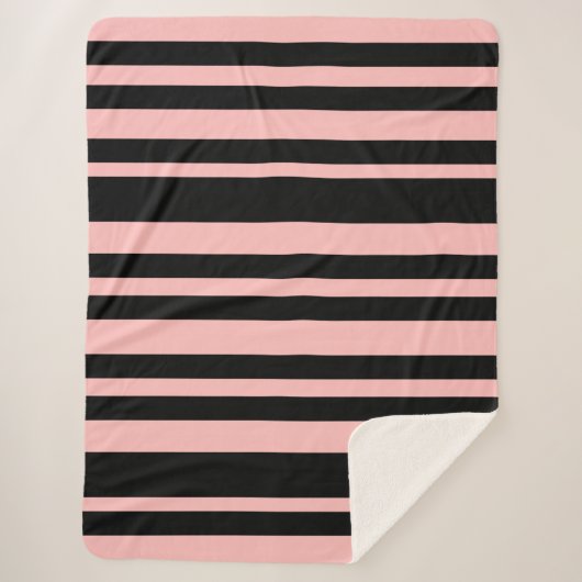Roze en zwarte Sherpa Blanket Sherpa Deken (Voorkant)