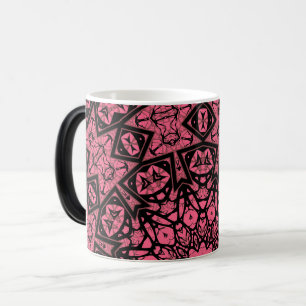 Roze en zwarte sieraad sjaal patchwork sjaal magische mok