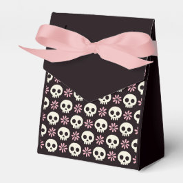 Roze en Zwarte Skull Favor Box Bedankdoosjes