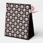 Roze en Zwarte Skull Favor Box Bedankdoosjes (Achterkant)