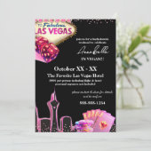 Roze en zwarte skyline van Las Vegas Kaart (Staand voorkant)