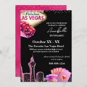 Roze en zwarte skyline van Las Vegas Kaart (Voorkant / Achterkant)