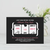 Roze en Zwarte Slot Machine Bachelorette Kaart (Staand voorkant)