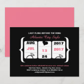 Roze en Zwarte Slot Machine Bachelorette Kaart (Voorkant / Achterkant)