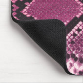 Roze en zwarte snakeskin muismat (Hoek)