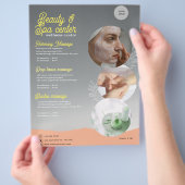 Roze en Zwarte Spa Calming Beauty & Spa Flyer (Hand)