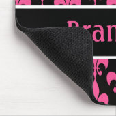 Roze en zwarte, speciaal gepersonaliseerde Fleur d Muismat (Hoek)