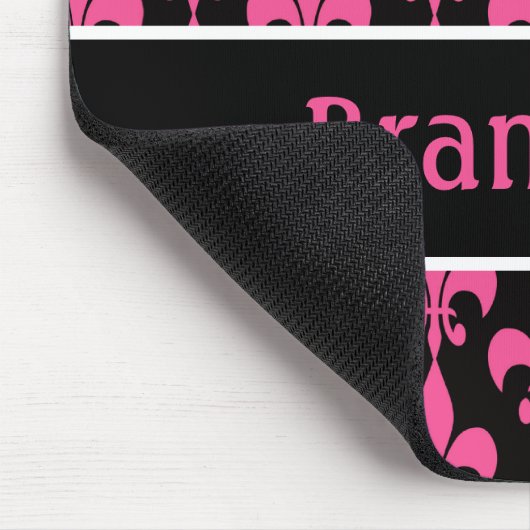 Roze en zwarte, speciaal gepersonaliseerde Fleur d Muismat (Hoek)