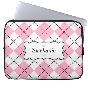 Roze en zwarte speciale laptophoes laptop sleeve