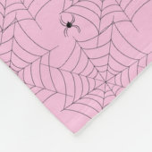 Roze en Zwarte Spider en Spiderweb Fleece Deken (Hoek)