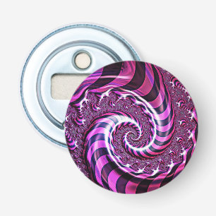 Roze en zwarte Spiraal Illusie Flesopener Button Flesopener