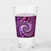 Roze en Zwarte Spiraal Illusie Glas Tumbler (Achterkant)