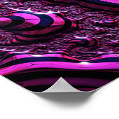 Roze en Zwarte Spiraal Illusie Poster (Hoek)