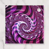 Roze en Zwarte Spiraal Illusion Favor Labels (Achterkant)