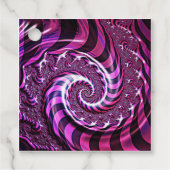 Roze en Zwarte Spiraal Illusion Favor Labels (Voorkant)