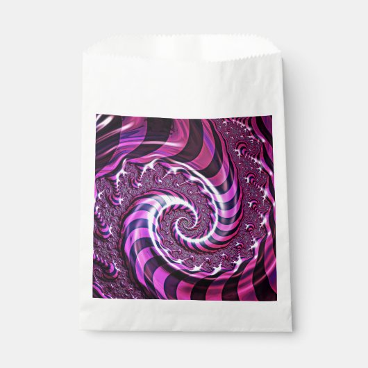 Roze en Zwarte Spiraal Illusion Favor Tassen Bedankzakje (Voorkant)