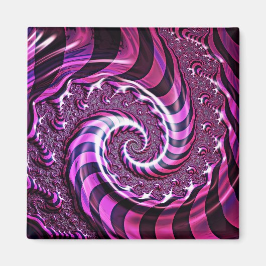 Roze en Zwarte Spiraal Illusion Magnet (Voorkant)