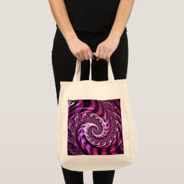 Roze en zwarte spiraalverlichting Canvas tas