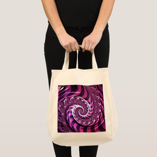 Roze en zwarte spiraalverlichting Canvas tas (Voorkant (product))