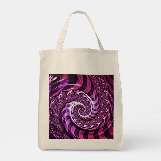 Roze en zwarte spiraalverlichting Canvas tas (Achterkant)