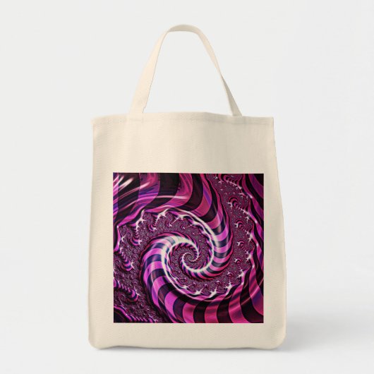 Roze en zwarte spiraalverlichting Canvas tas (Voorkant)