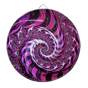 Roze en zwarte spiraalverlichting dartboard dartbord