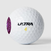 Roze en zwarte spiraalverlichting golfballen (Logo)
