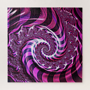 Roze en zwarte spiraalverlichting Puzzle Legpuzzel