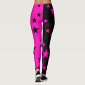 Roze en zwarte Star-Leggings Leggings (Achterkant)