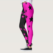 Roze en zwarte Star-Leggings Leggings (Links)