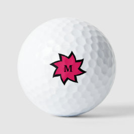 Roze en Zwarte Starburst Golf Ballen