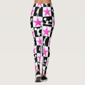 ROZE EN ZWARTE STERREN CHEERLEADER LEGGINGS (Achterkant)