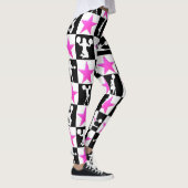 ROZE EN ZWARTE STERREN CHEERLEADER LEGGINGS (Rechts)