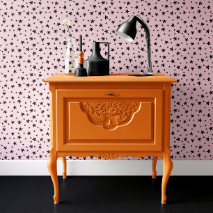 Roze en Zwarte Sterren Halloween Behang