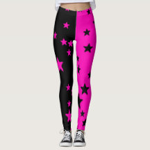 Roze en zwarte sterrenleggings