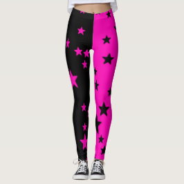 Roze en zwarte sterrenleggings leggings