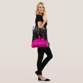 Roze en zwarte Sterrennacht - New York Skyline Tote Bag (Op model)