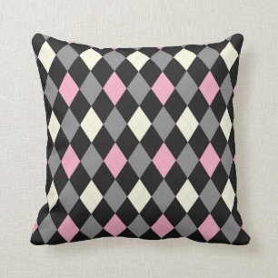 Roze en zwarte stijl kussen