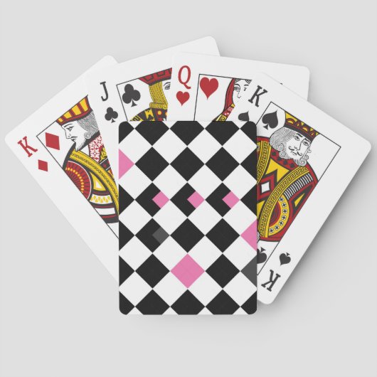 Roze en zwarte stijl pokerkaarten (Achterkant)