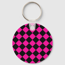 Roze en zwarte stijl sleutelhanger