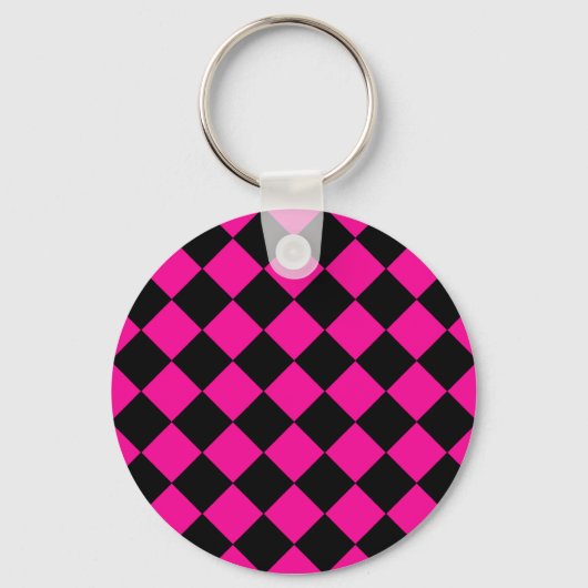 Roze en zwarte stijl sleutelhanger (Voorkant)