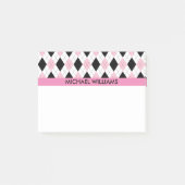 Roze en zwarte stijlpatroon met roze strepen post-it® notes (Voorkant)