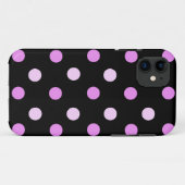 Roze en Zwarte Stip iPhone 5 Hoesje (Achterkant (horizontaal))